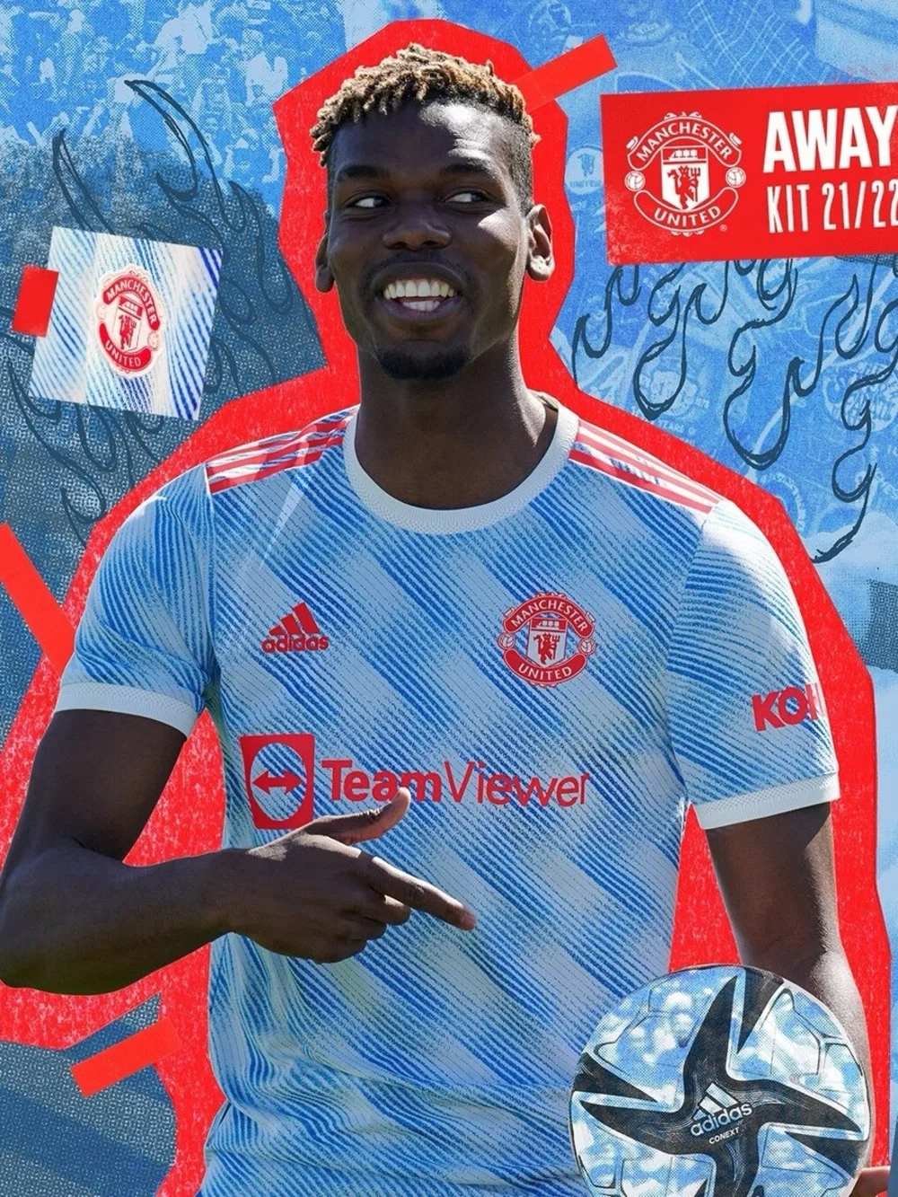 adidas Manchester United away jersey for men 2021-2022 GM4621